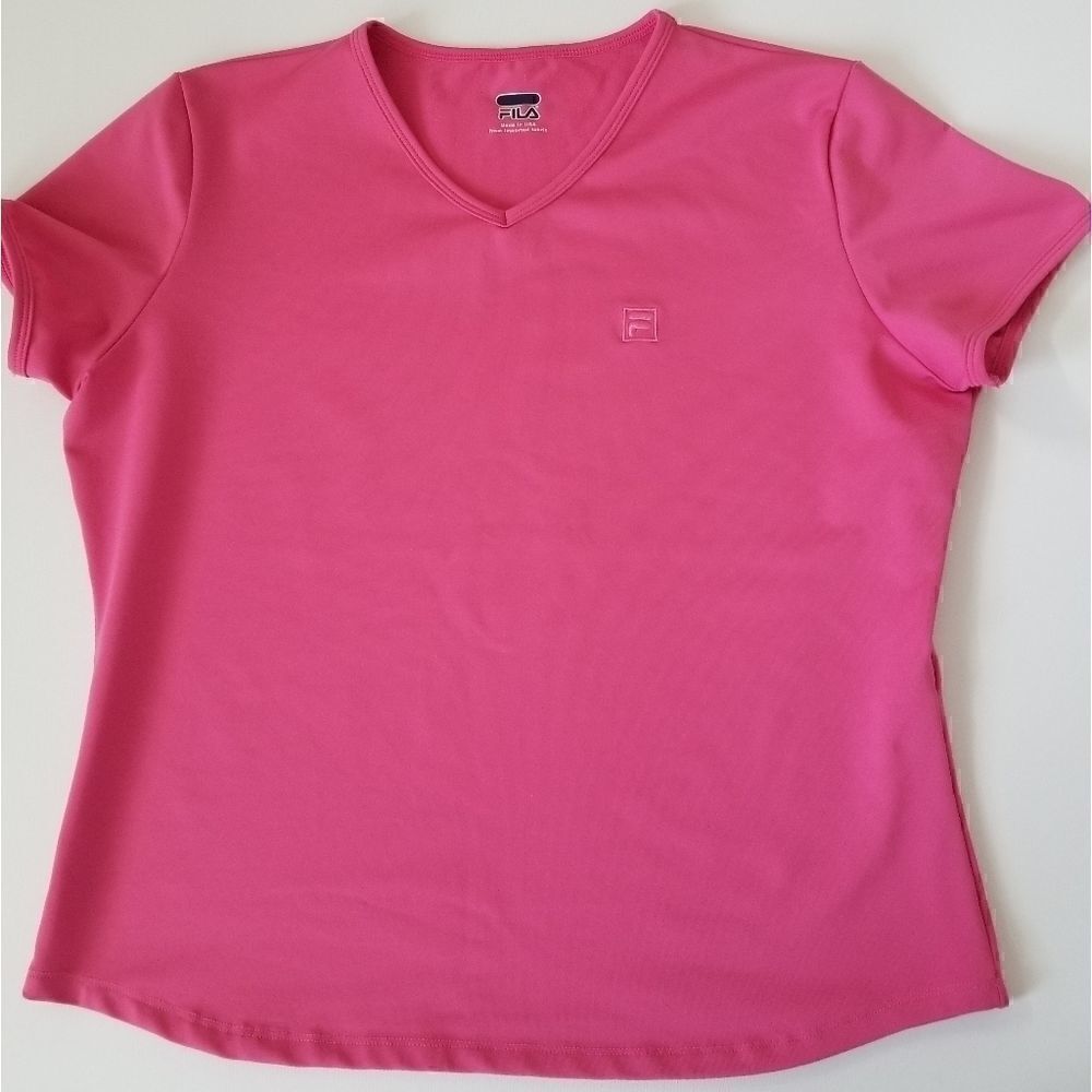 Fila Womens Athletic Pink Short Sleeved T-Shirt XL